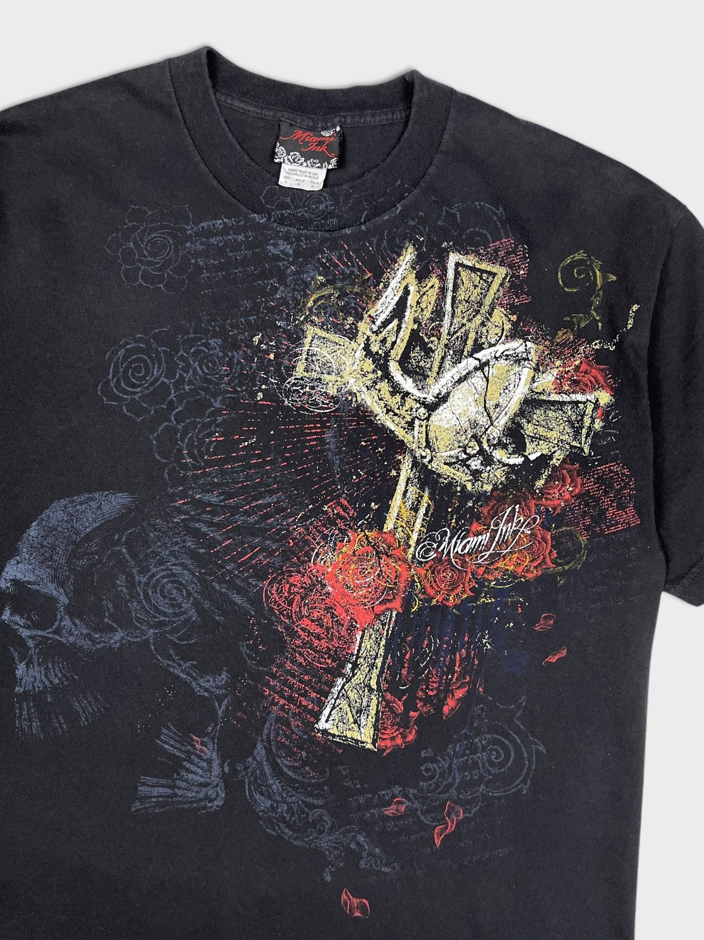 MIAMI INK GRUNGE CROSS TEE